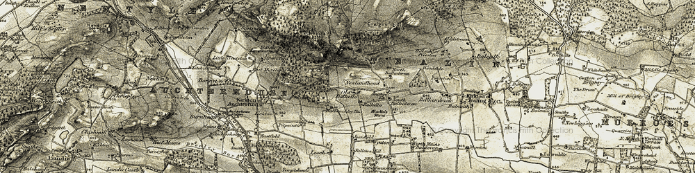 Old map of Balluderon Hill in 1907-1908