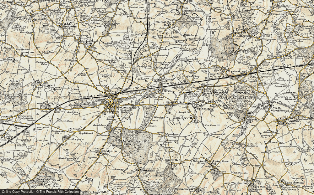 Old Map of Historic Map covering Basing Ho in 1897-1900