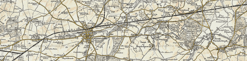 Old map of Old Basing in 1897-1900
