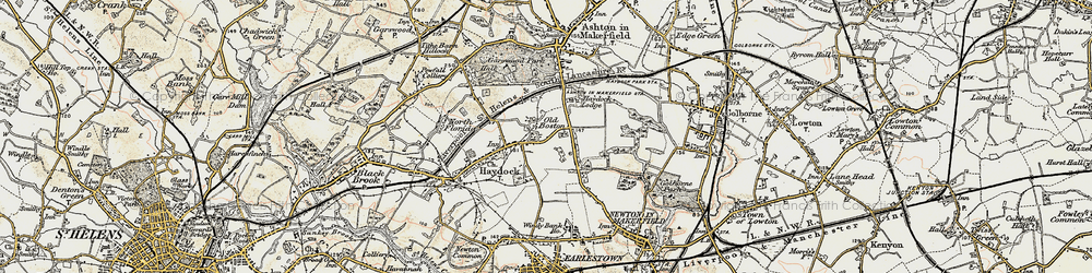 Old map of Old Boston in 1903