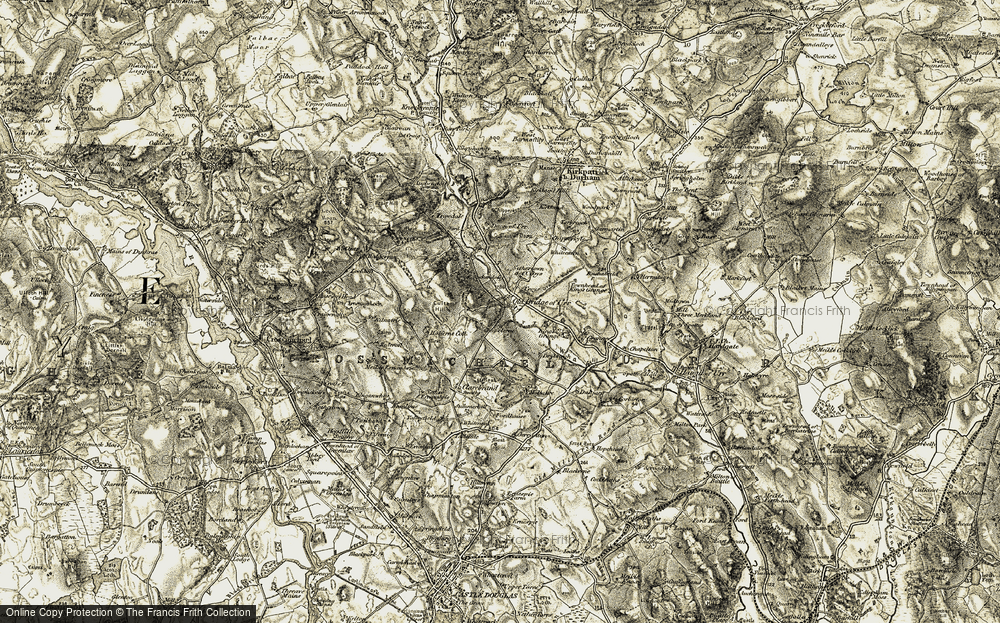 Old Map of Historic Map covering Auchendolly in 1904-1905