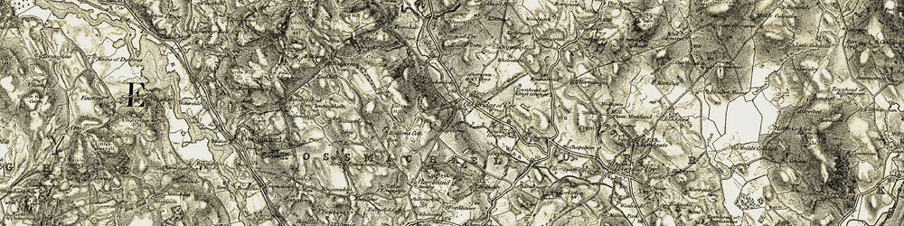 Old map of Auchendolly in 1904-1905