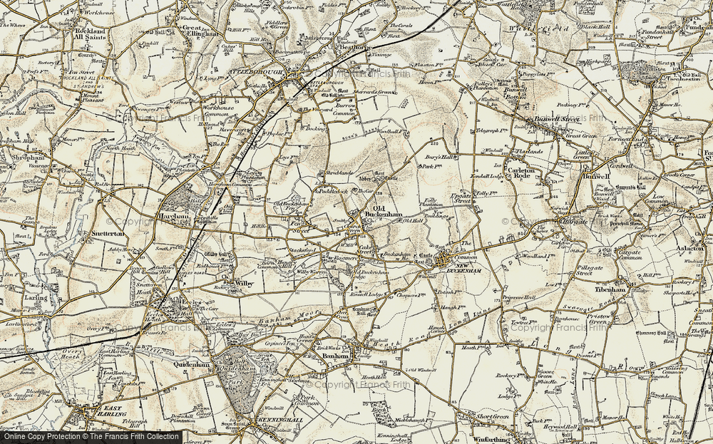 Old Map of Old Buckenham, 1901 in 1901