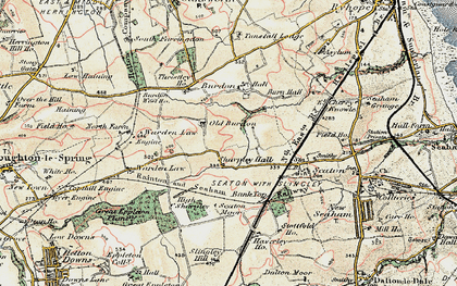 Old map of Old Burdon in 1901-1904
