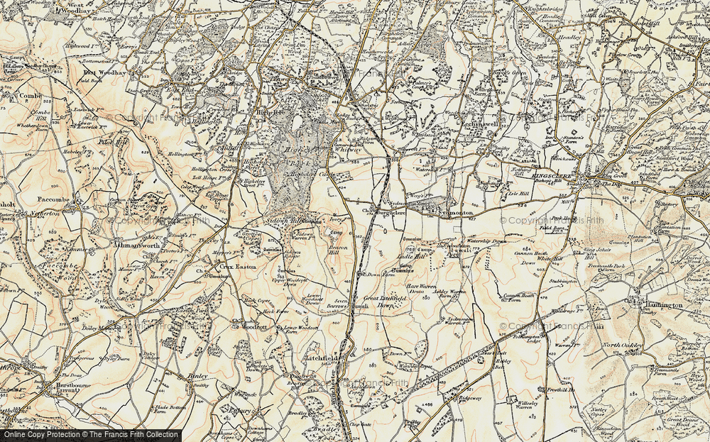 Old Map of Old Burghclere, 1897-1900 in 1897-1900