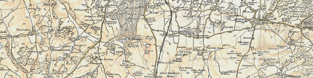 Old map of Old Burghclere in 1897-1900