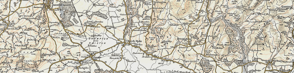 Old map of Old Church Stoke in 1902-1903