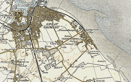 Old map of Old Clee in 1903-1908