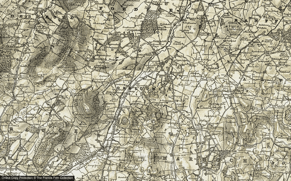 Old Map of Historic Map covering Brooms in 1910