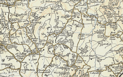 Old map of Coddington Cross in 1899-1901