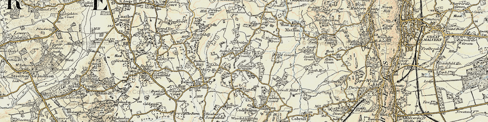 Old map of Coddington Cross in 1899-1901