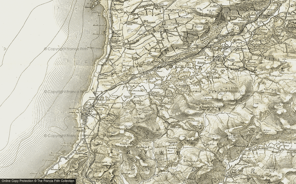 Old Map of Historic Map covering Balgaverie in 1905