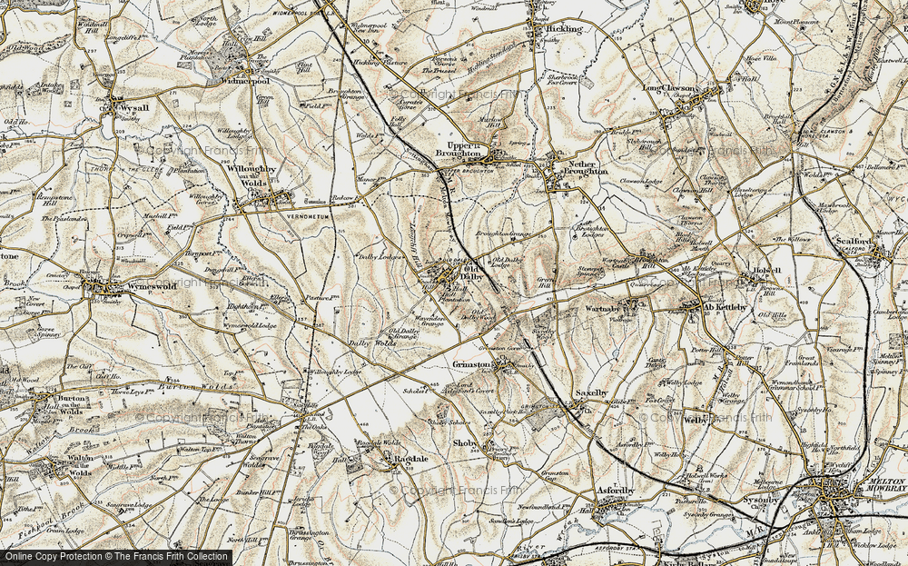 Old Map of Old Dalby, 1902-1903 in 1902-1903