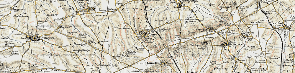 Old map of Old Dalby in 1902-1903