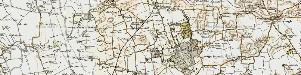 Old map of Old Ellerby in 1903-1908