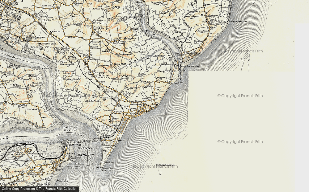 Old Map of Old Felixstowe, 1898-1901 in 1898-1901