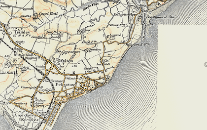 Old map of Old Felixstowe in 1898-1901