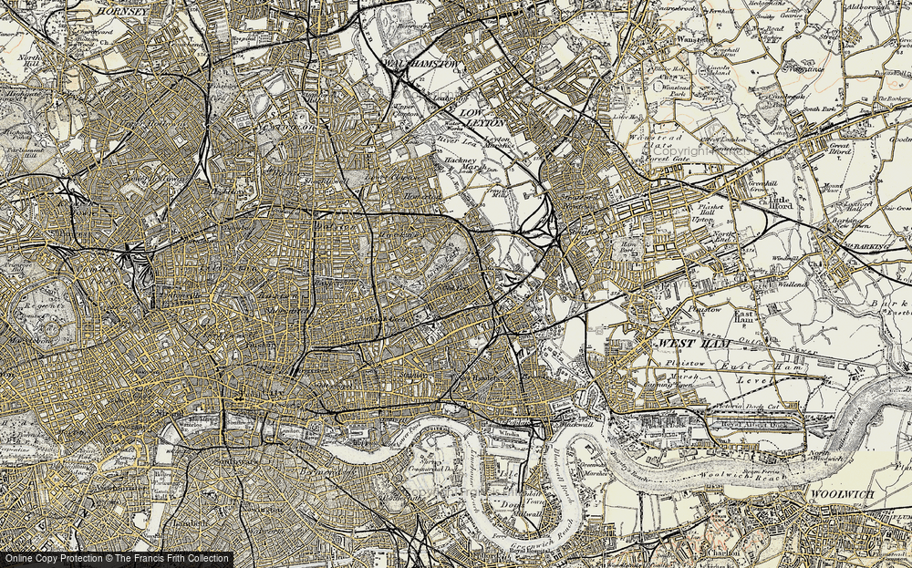Old Map of Old Ford, 1897-1902 in 1897-1902