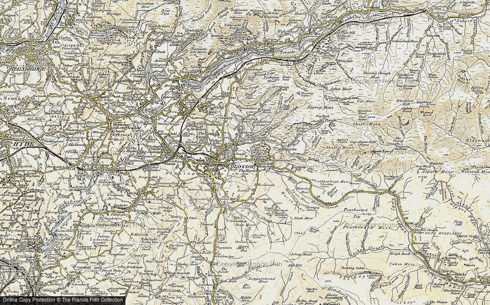 Old Map of Historic Map covering Yellow Slacks in 1903