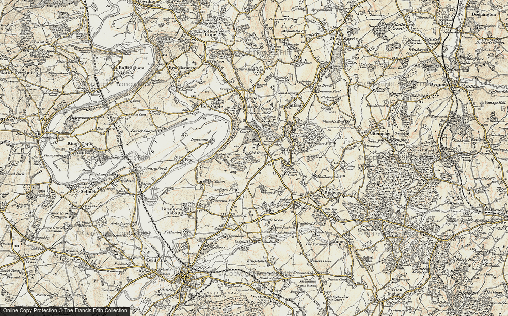 Old Map of Historic Map covering Yatton Wood in 1899-1900