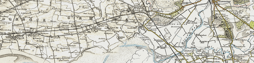 Old map of Old Graitney in 1901-1904