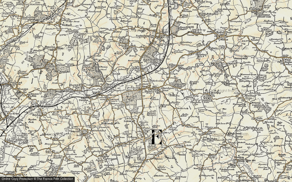Old Map of Old Harlow, 1898 in 1898