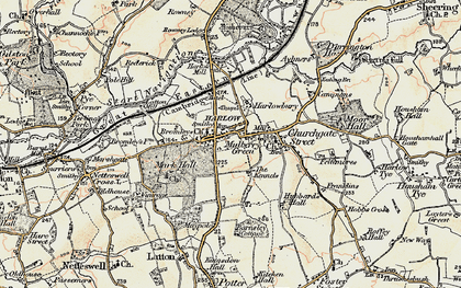 Old map of Old Harlow in 1898