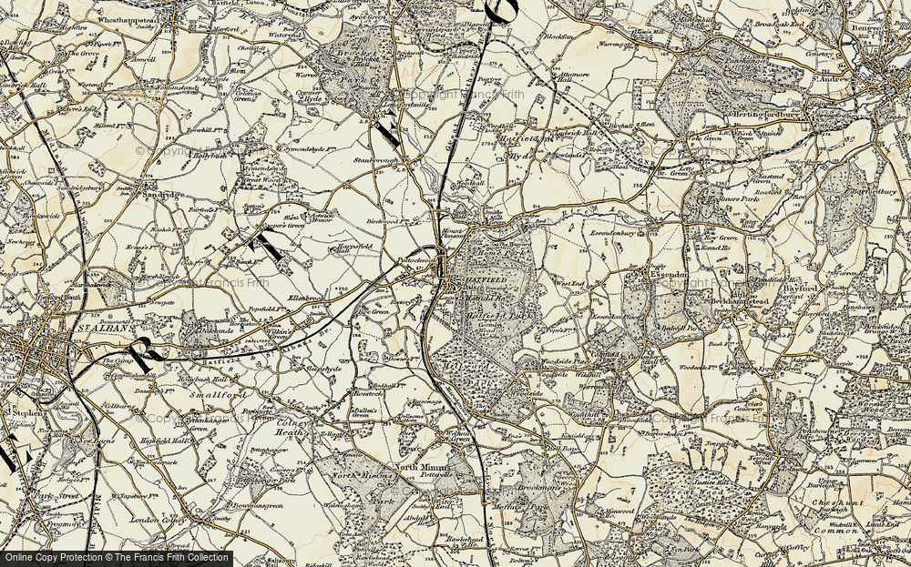 Old Map of Old Hatfield, 1898 in 1898