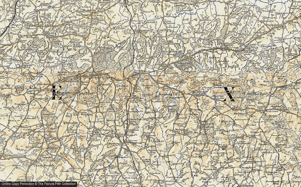Old Map of Old Heathfield, 1898 in 1898