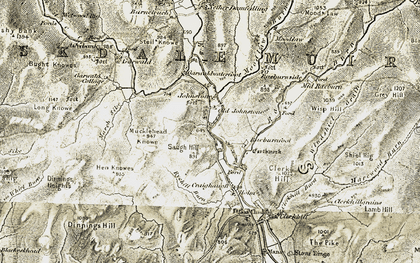 Old map of Windshiel Grain in 1901-1904