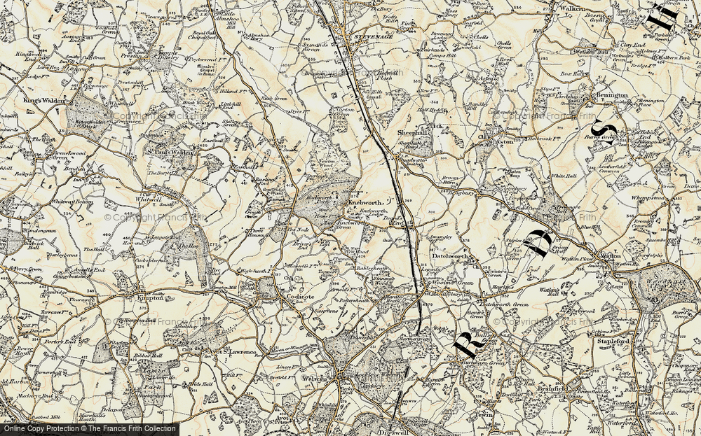 Old Map of Old Knebworth, 1898-1899 in 1898-1899