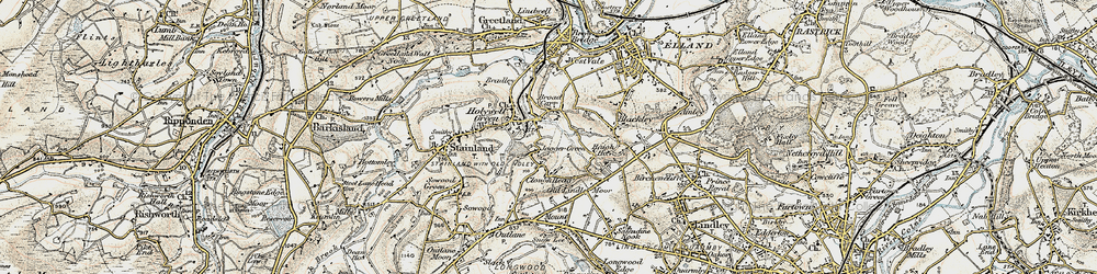 Old map of Old Lindley in 1903