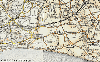 Old map of Old Milton in 1897-1909