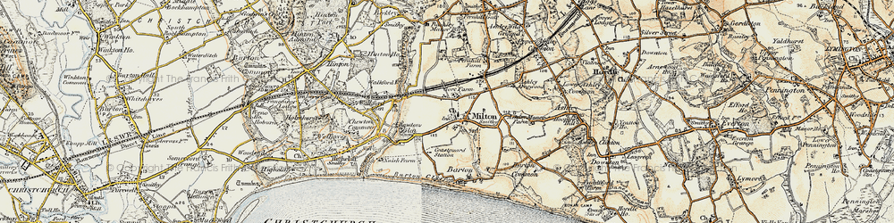Old map of Old Milton in 1897-1909