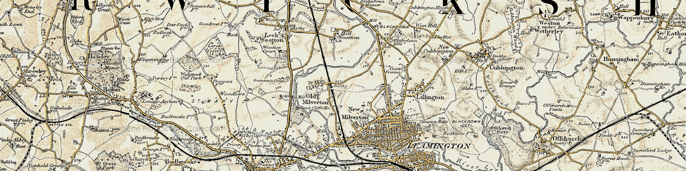Old map of Old Milverton in 1901-1902