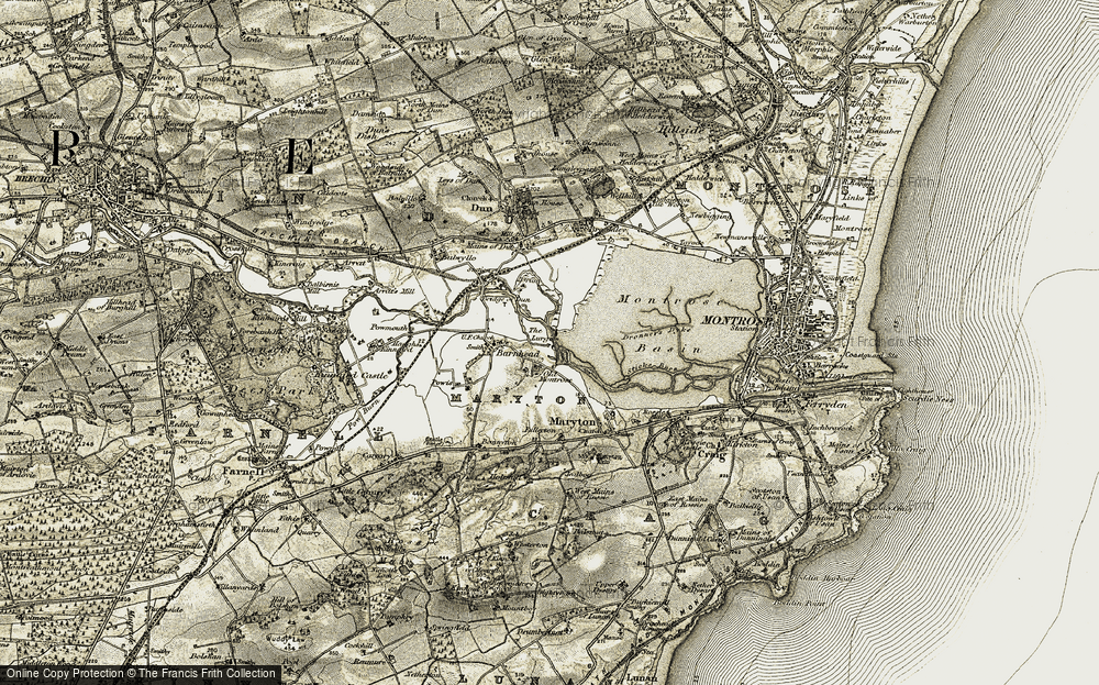 Old Map of Old Montrose, 1907-1908 in 1907-1908