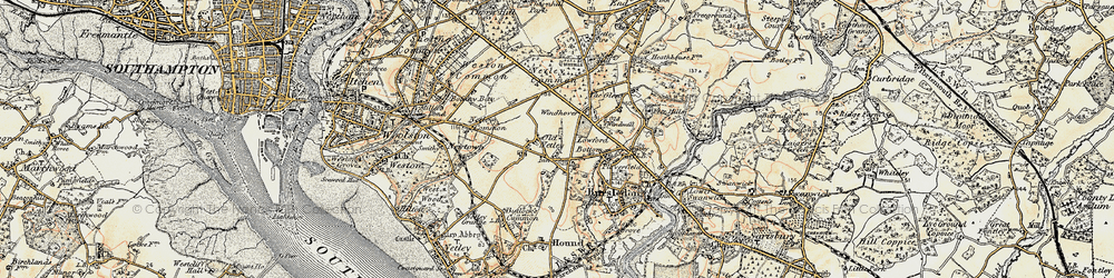 Old map of Old Netley in 1897-1909