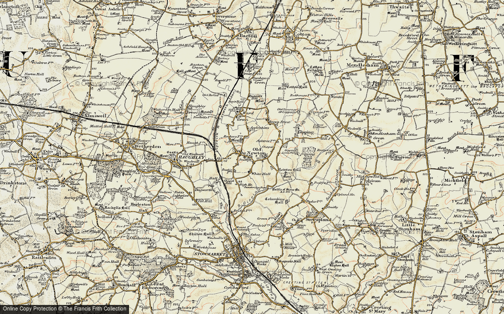 Old Map of Historic Map covering White Hall in 1899-1901