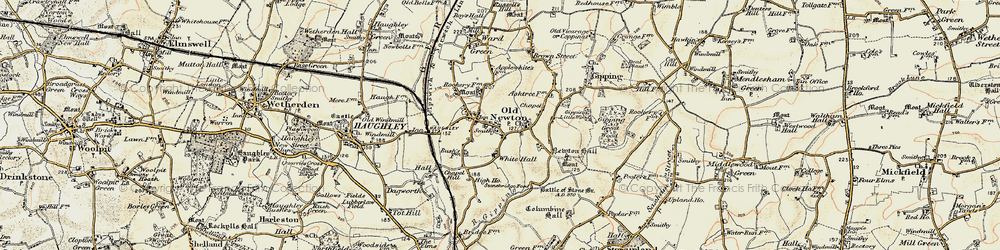 Old map of Old Newton in 1899-1901