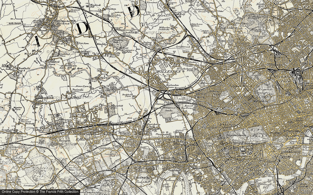 Old Map of Old Oak Common, 1897-1909 in 1897-1909