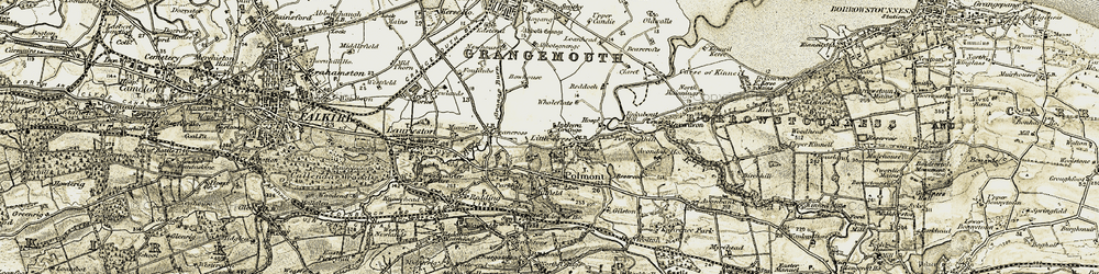 Old map of Old Polmont in 1904-1906