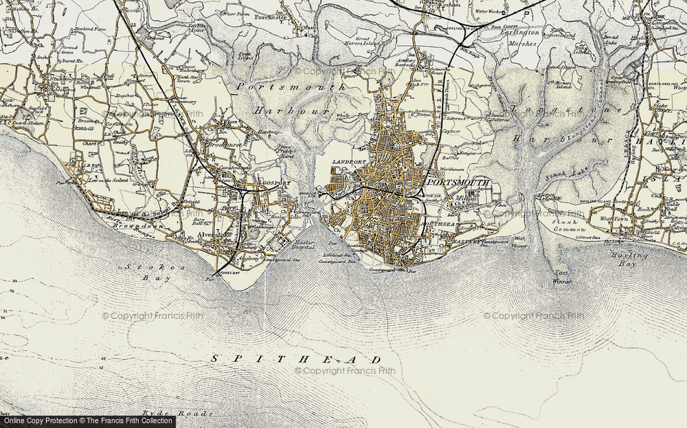 Old Map of Old Portsmouth, 1897-1899 in 1897-1899