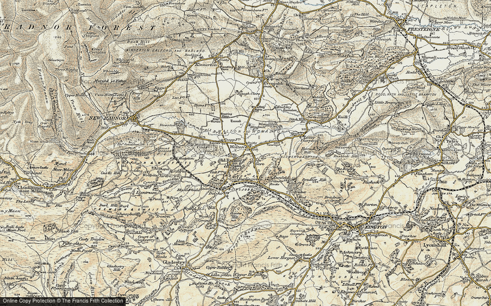 Old Map of Old Radnor, 1900-1903 in 1900-1903