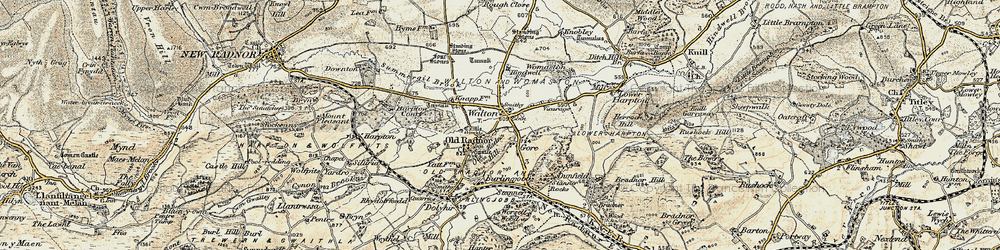 Old map of Old Radnor in 1900-1903