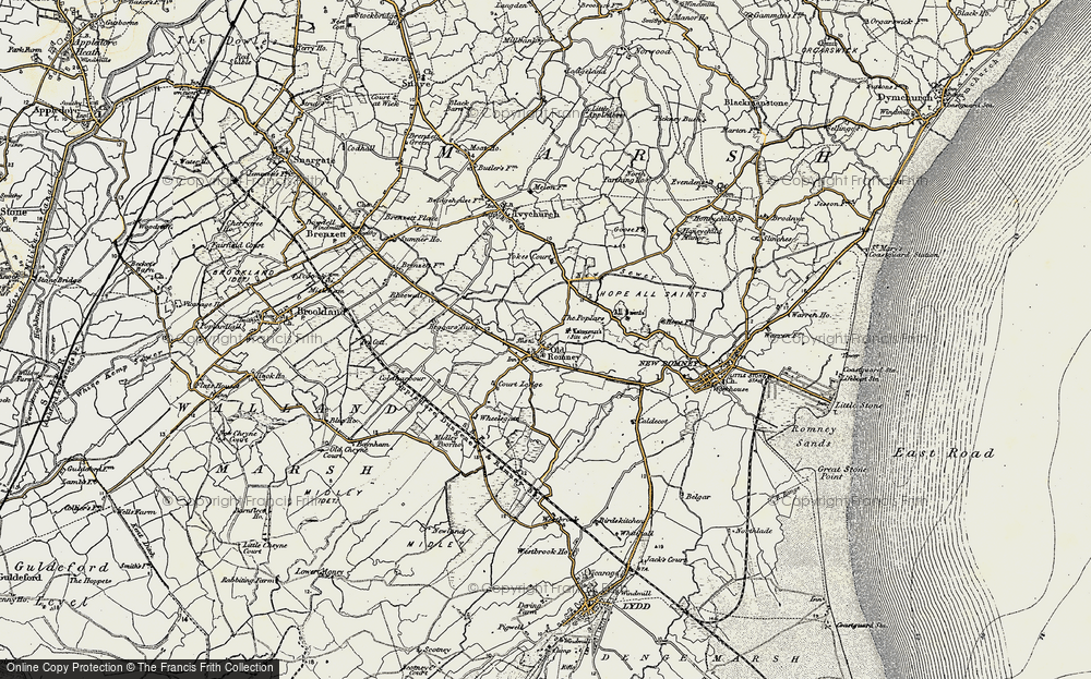 Old Map of Old Romney, 1898 in 1898
