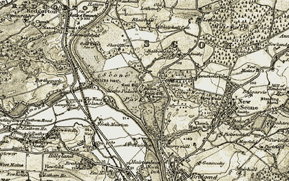 Old map of Old Scone in 1907-1908