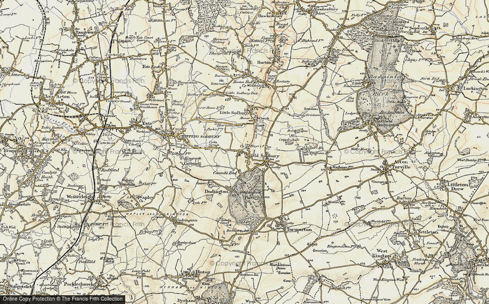 Old Map of Old Sodbury, 1898-1899 in 1898-1899