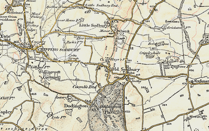 Old map of Old Sodbury in 1898-1899