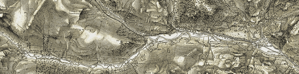 Old map of Old Struan in 1906-1908