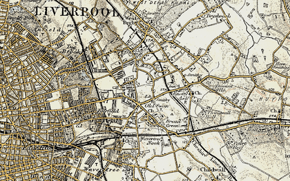 Old map of Old Swan in 1902-1903